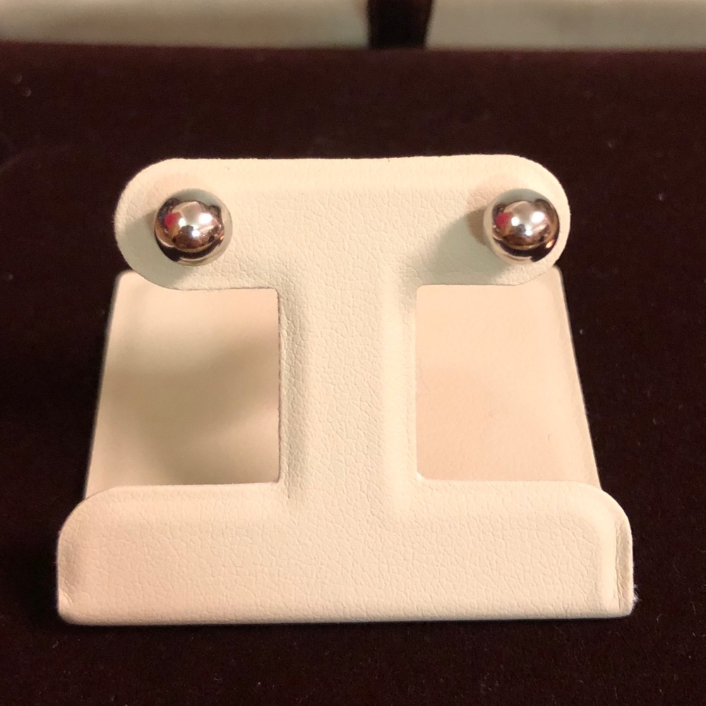 SOLD 14k White Gold Ball Studs